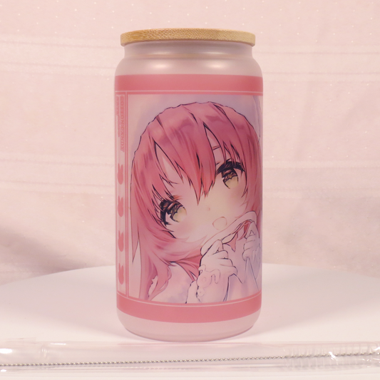 Pink Winter 16oz Glass Tumbler