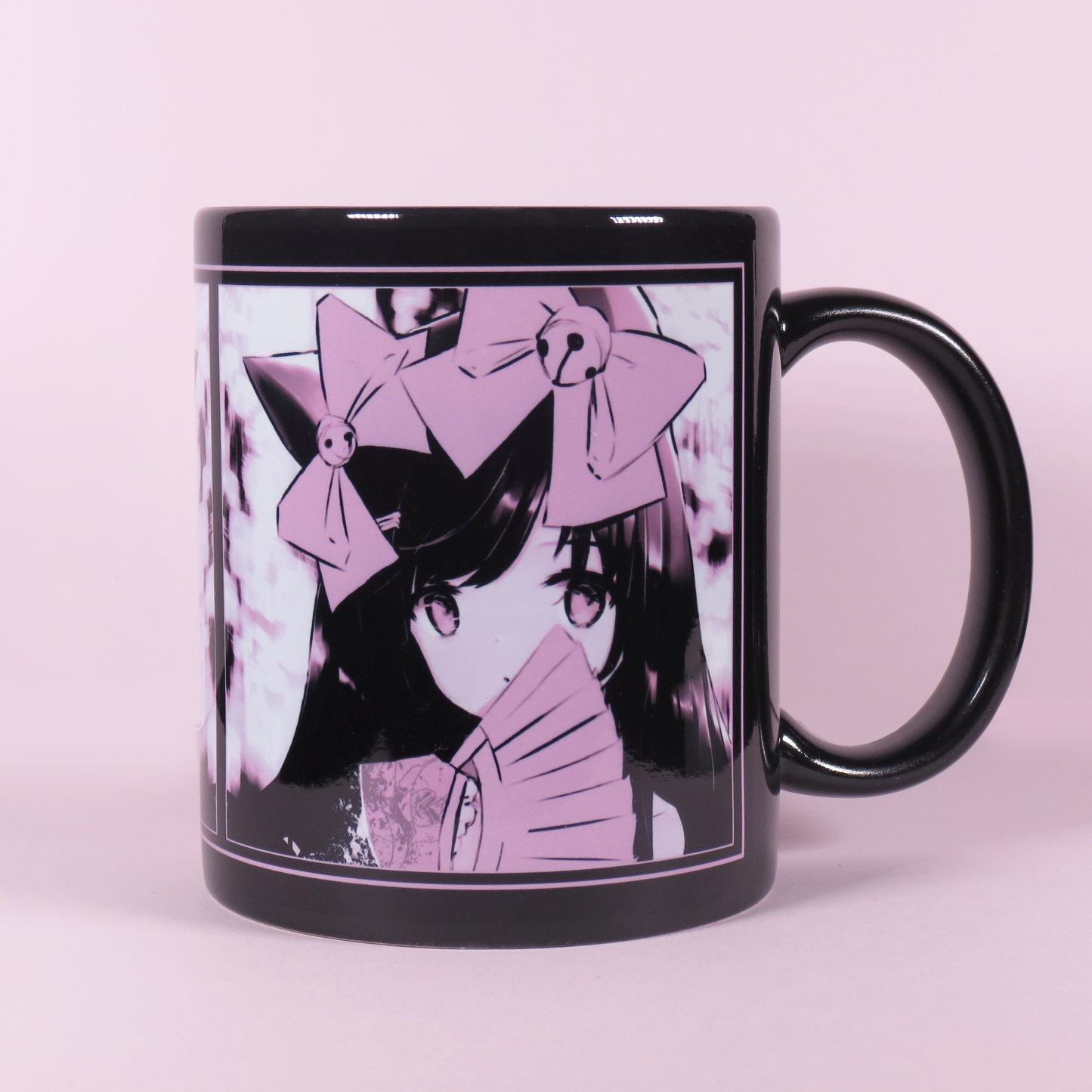 "Black Coquette" 11oz Ceramic Anime Mug - Dishwasher and Microwave safe