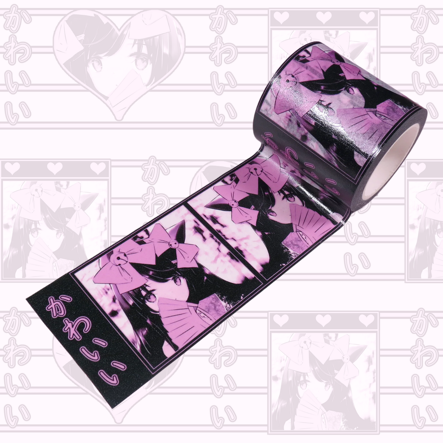 Black Coquette Anime Washi Tape 2in