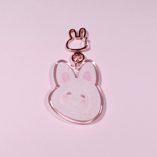 "Blushing Bunny" Glitter Keychain