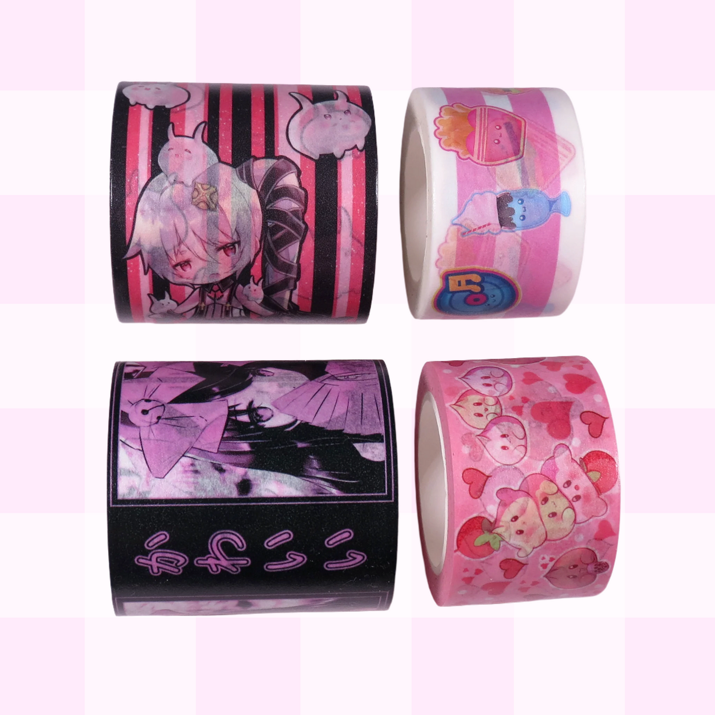 Black Coquette Anime Washi Tape 2in